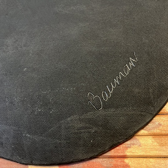 Artisan Signed Ceramic Oval Wall Hanging with Leaves - Picture 4 of 4